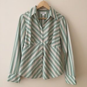 Ann Taylor Loft • Striped Button Down Blouse